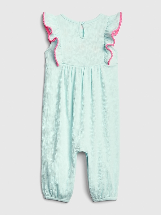 Image number 2 showing, Baby Embroidered Flutter One-Piece