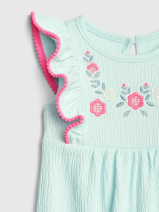 Image number 3 showing, Baby Embroidered Flutter One-Piece