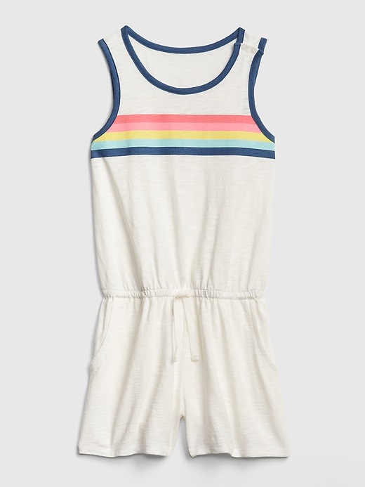 View large product image 1 of 1. Kids Chest-Stripe Tank Romper