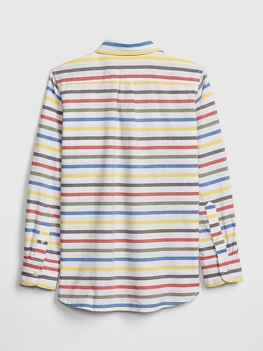 Image number 3 showing, Kids Oxford Stripe Long Sleeve Shirt