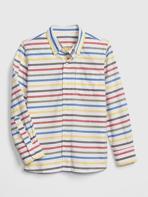 Image number 1 showing, Kids Oxford Stripe Long Sleeve Shirt