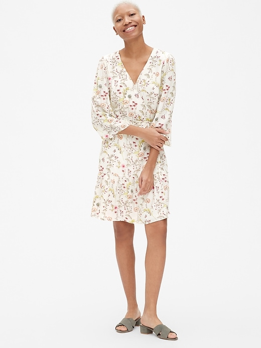 View large product image 1 of 1. Floral Print Wrap Dress