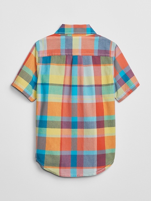 View large product image 2 of 3. Toddler Plaid Short Sleeve Shirt