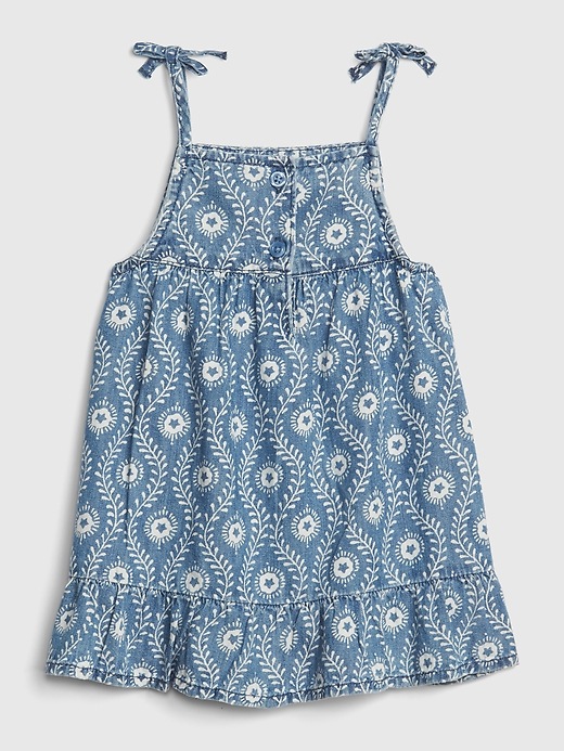 Image number 2 showing, Baby Denim Print Flutter Dress