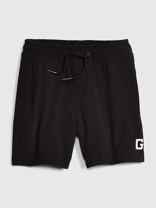 1 of 8 showing, with the color true black of product Toddler Tech Shorts