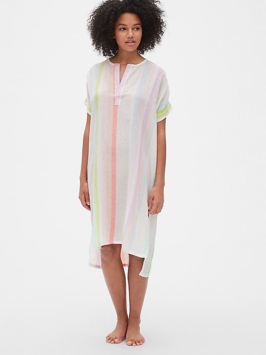 1 of 8 showing, with the color vert neon dream stripe of product Dreamwell Crinkle Stripe Kaftan