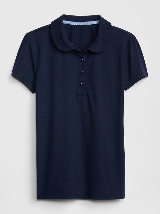 1 of 8 showing, with the color crayon true indigo of product Kids Uniform Short Sleeve Polo Shirt