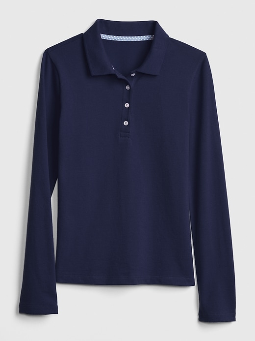 1 of 8 showing, with the color true indigo of product Kids Uniform Stretch Polo Shirt