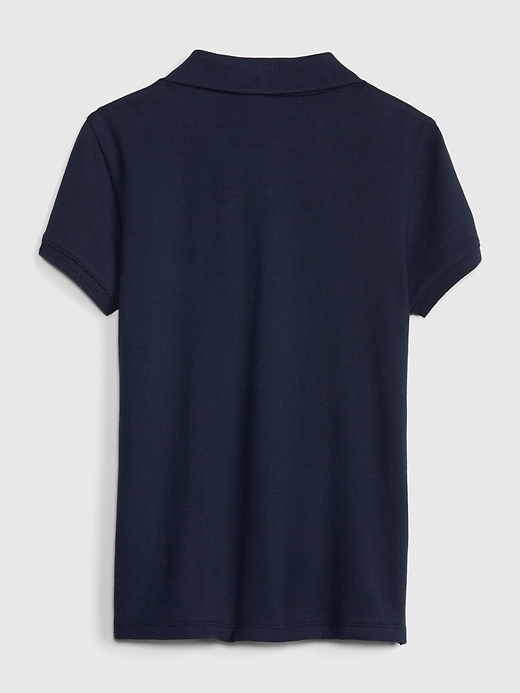 2 of 8 showing, with the color true indigo of product Kids Uniform Stretch Short Sleeve Polo Shirt (3-Pack)