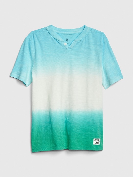 View large product image 1 of 1. Kids Dip-Dye Henley T-Shirt