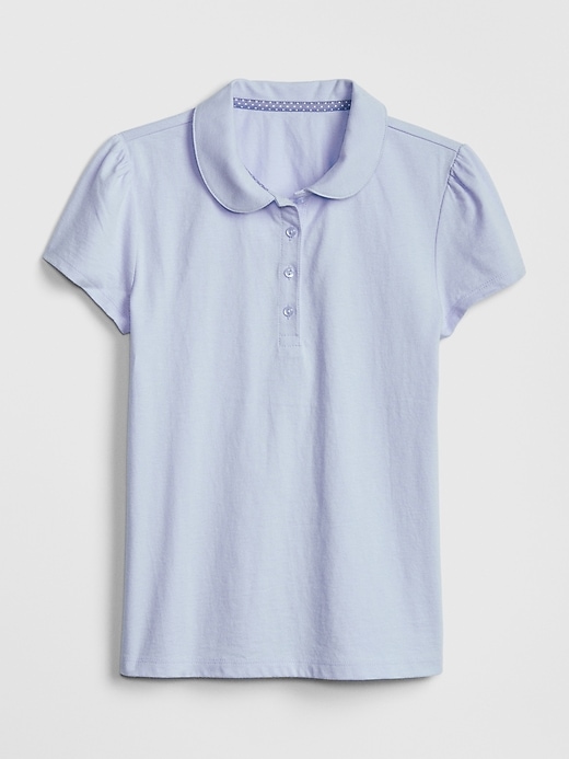 1 of 8 showing, with the color pure blue of product Kids Uniform Short Sleeve Polo Shirt