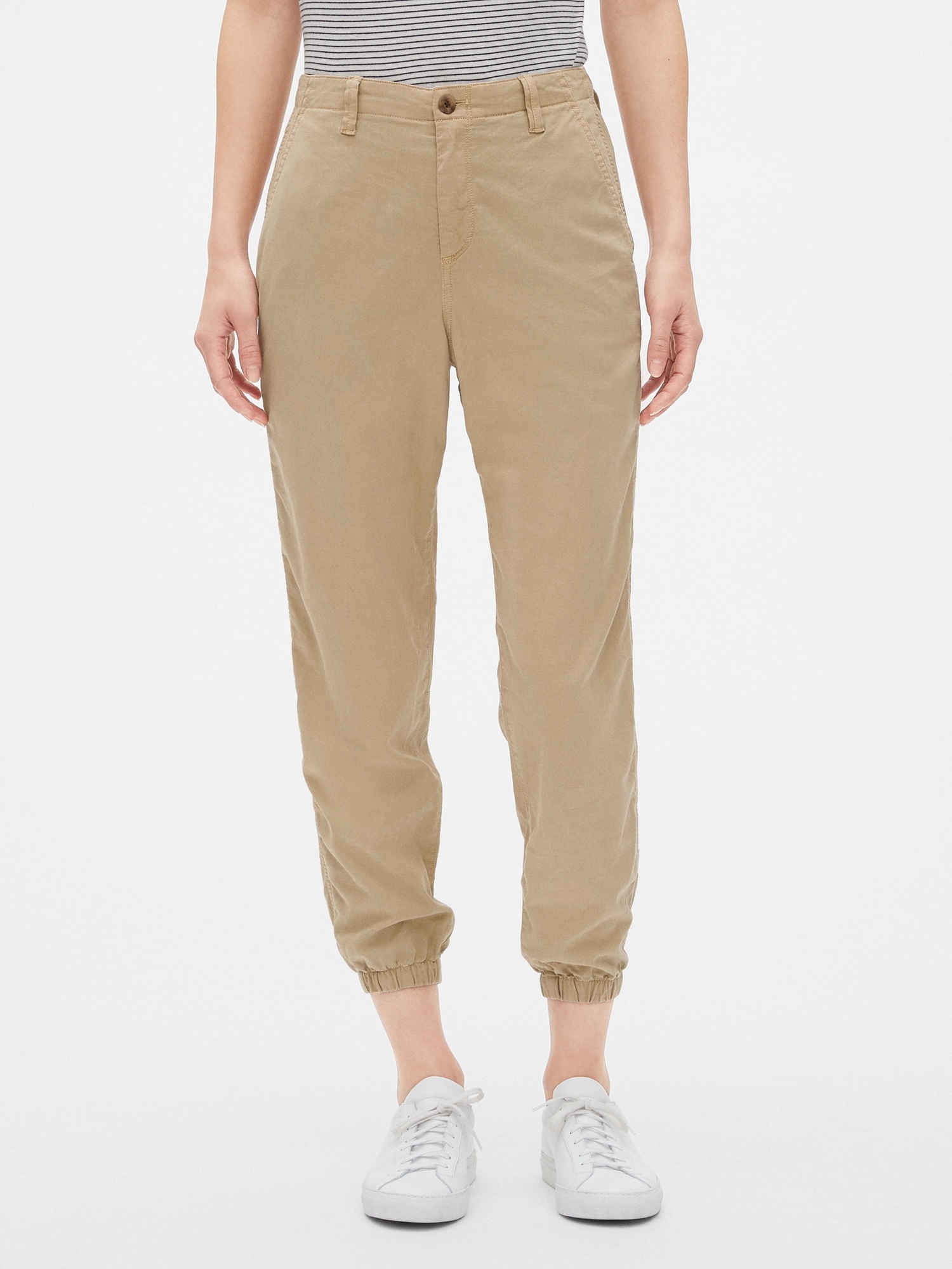 khaki jean joggers