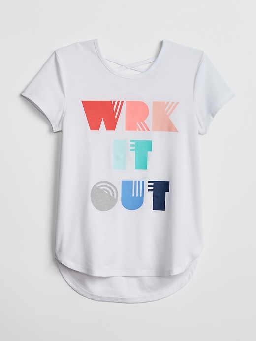 Image number 1 showing, GapFit Kids Strappy Graphic T-Shirt