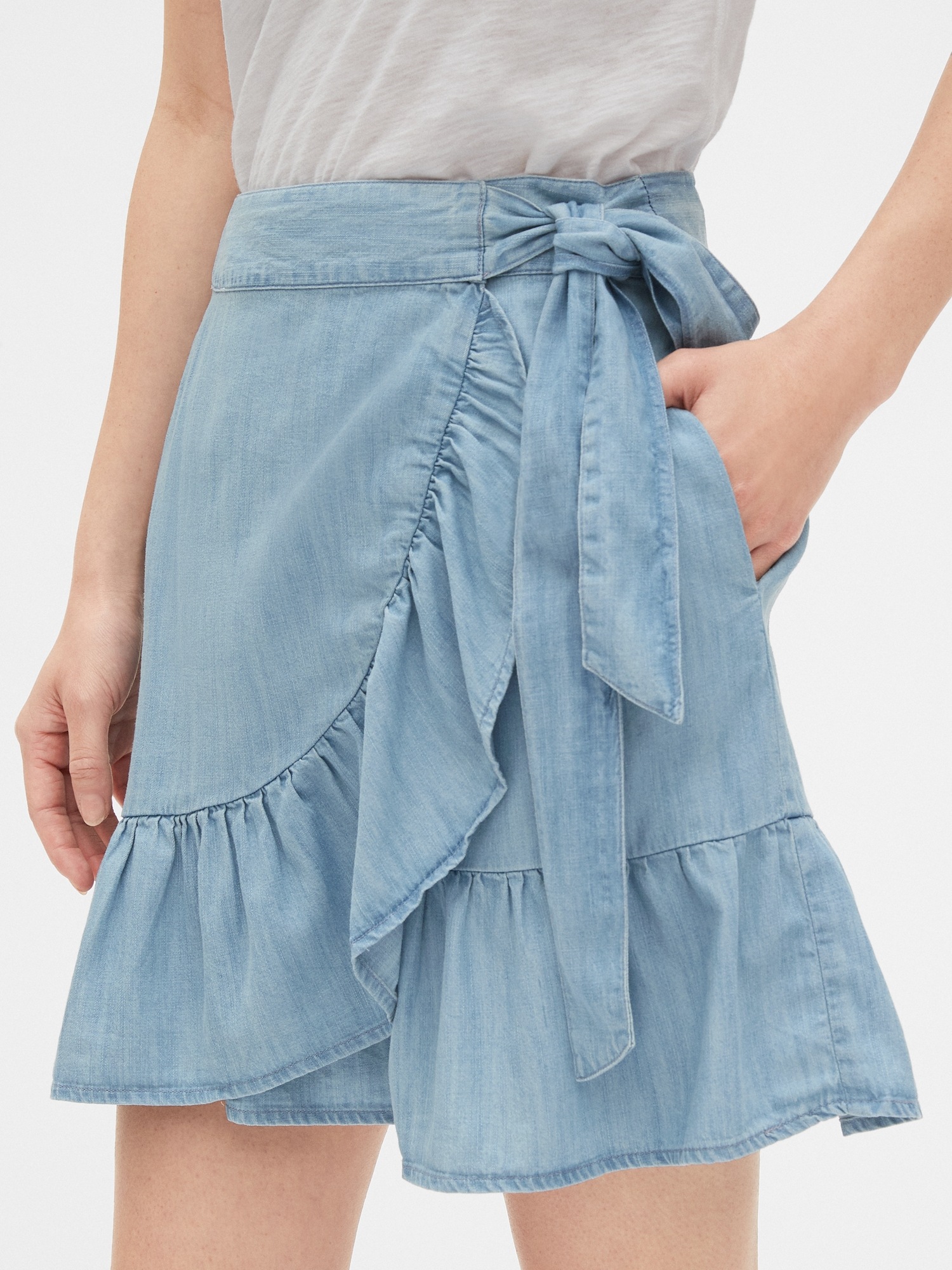 gap denim wrap skirt