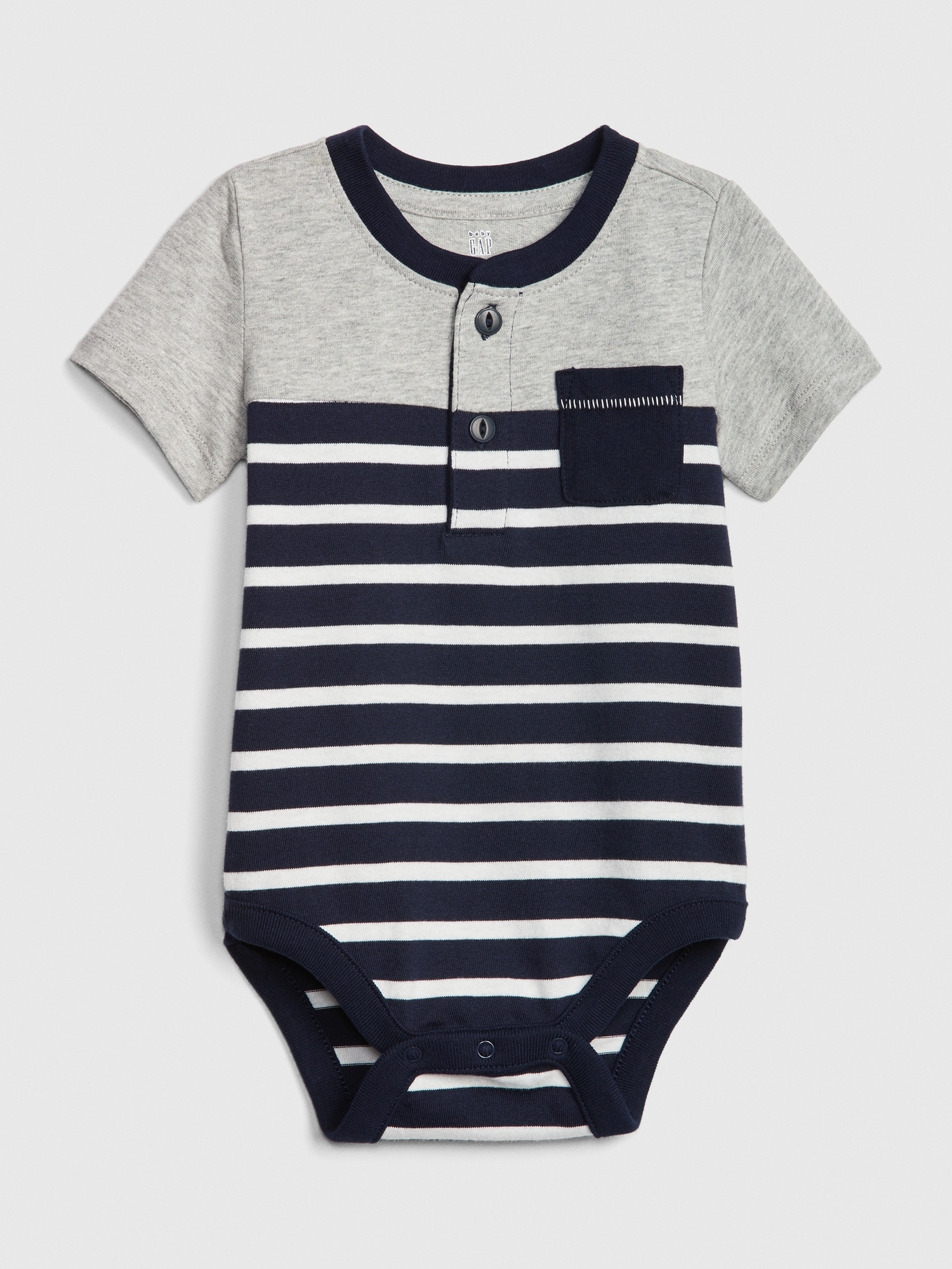 Baby Stripe Henley Bodysuit Gap