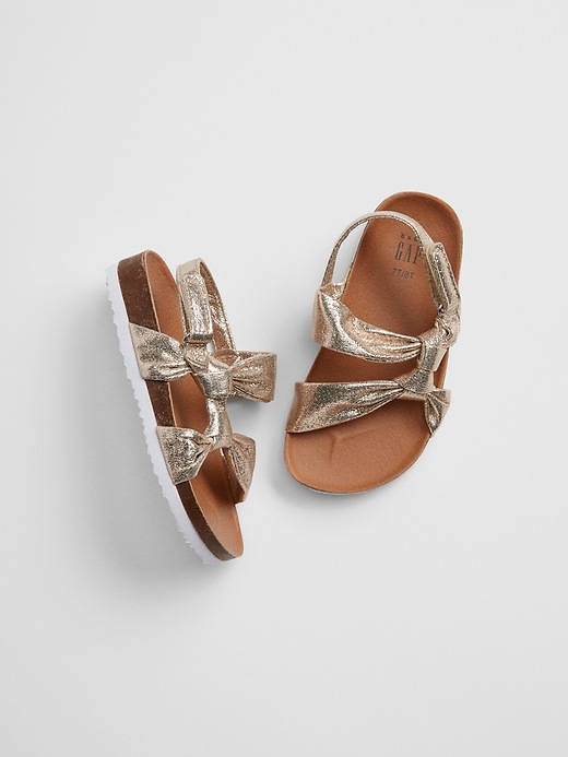 View large product image 1 of 1. Toddler Metallic Knot Cork Sandals