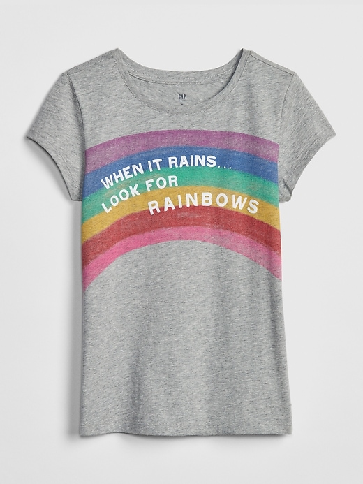 1 of 8 showing, with the color grey heather of product Kids Graphic Short Sleeve T-Shirt