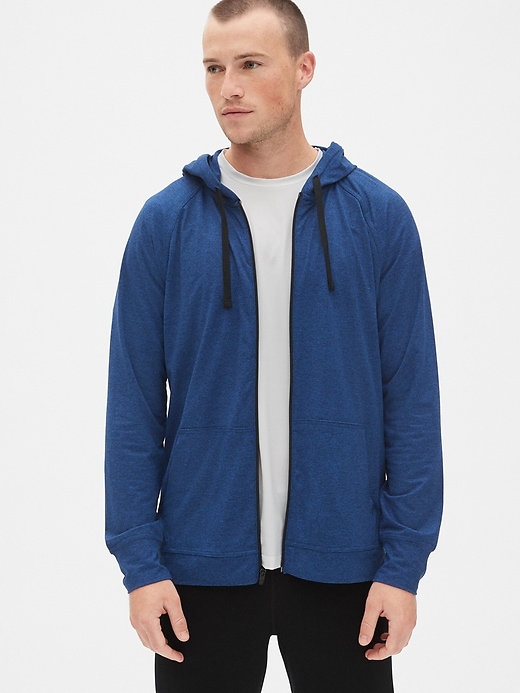 Image number 1 showing, Gapfit Brushed Tech Jersey Full-Zip Hoodie