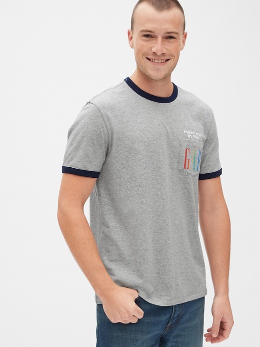 Image number 1 showing, Gap + Pride Ringer Pocket T-Shirt