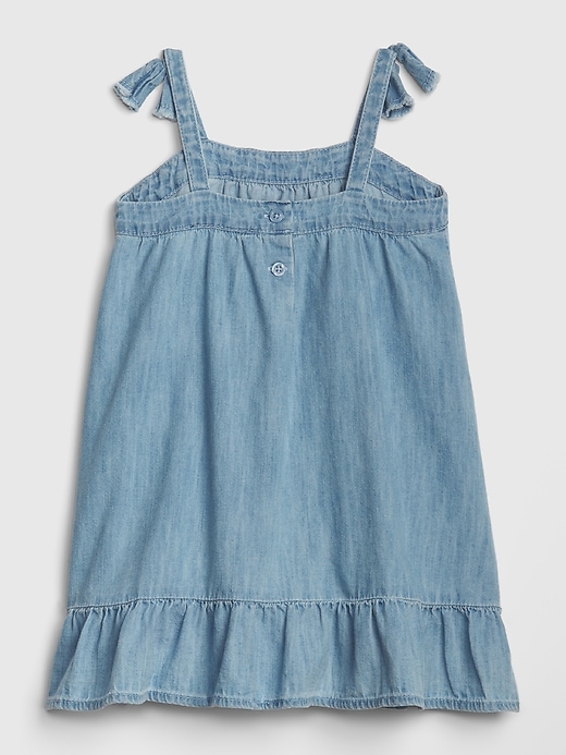 Image number 2 showing, Toddler Chambray Ruffle Dress