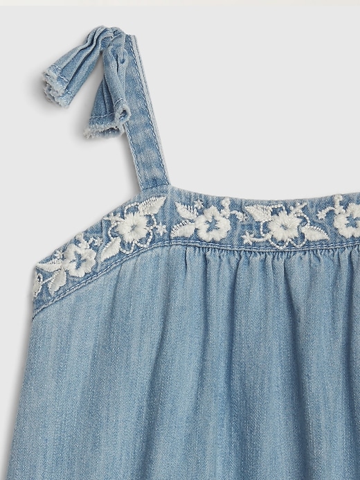 Image number 3 showing, Toddler Chambray Ruffle Dress