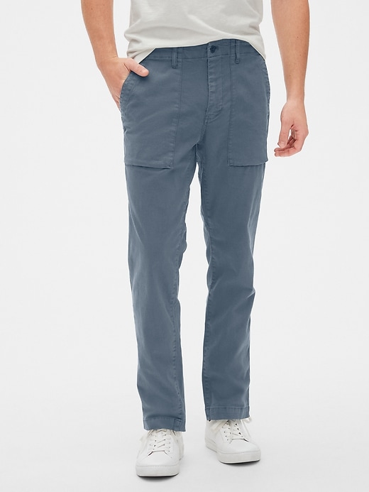View large product image 1 of 1. Utility Khakis in Slim Tapered Fit with GapFlex