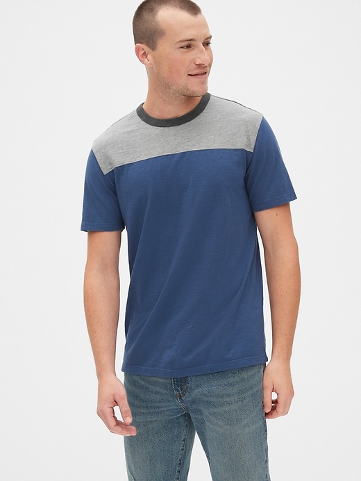 Image number 1 showing, Vintage Slub Jersey Colorblock T-Shirt