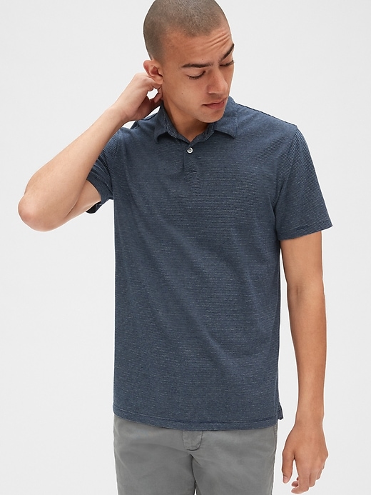 View large product image 1 of 1. Vintage Soft Stripe Polo Shirt