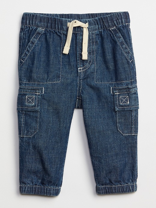 Image number 1 showing, Baby Denim Cargo Joggers