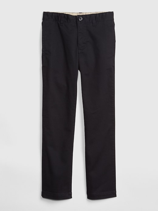 1 of 8 showing, with the color true black of product Kids Uniform Straight Khakis with Gap Shield