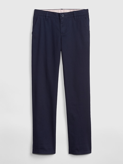 View large product image 1 of 1. Kids Uniform Straight Chinos with Gap Shield