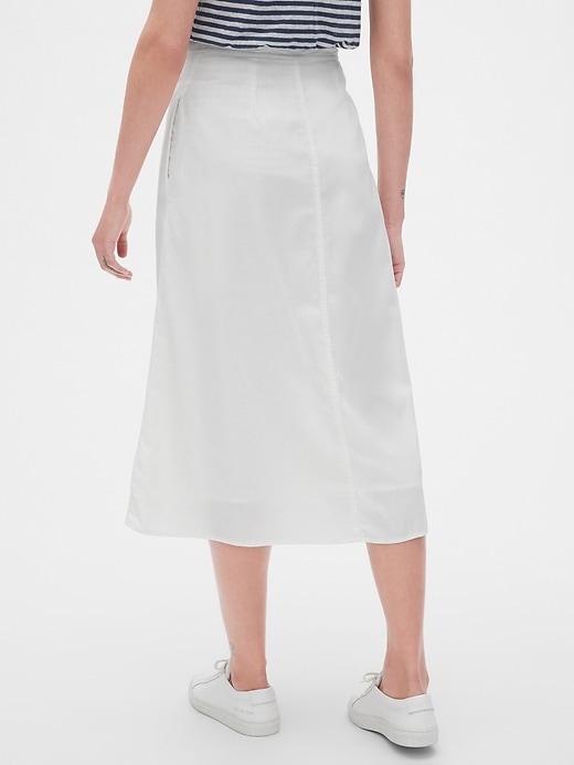 Image number 2 showing, Button-Front Midi Skirt in TENCEL&#153