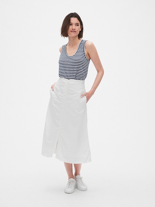 Image number 3 showing, Button-Front Midi Skirt in TENCEL&#153