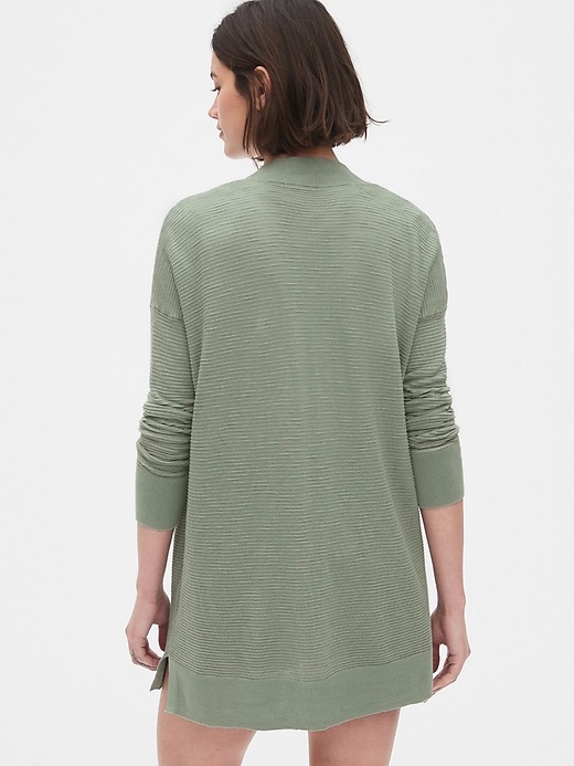 Image number 2 showing, Textured Longline Open-Front Cardigan Sweater