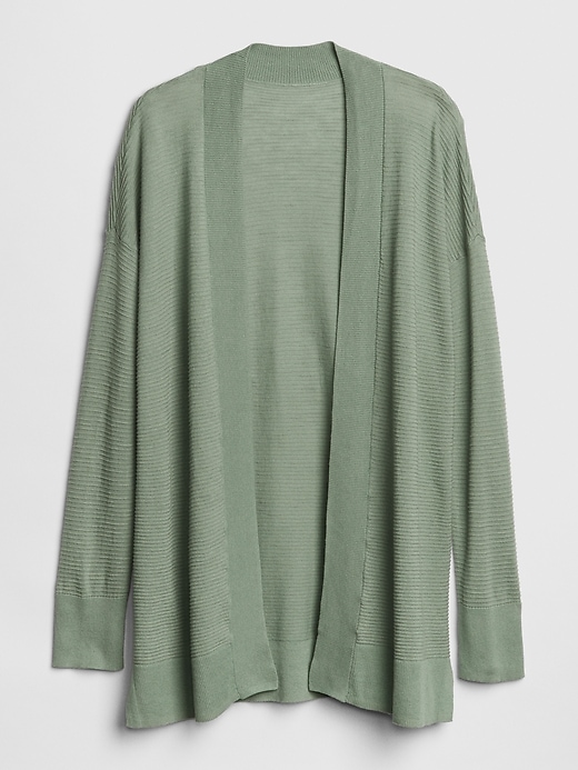 Image number 6 showing, Textured Longline Open-Front Cardigan Sweater