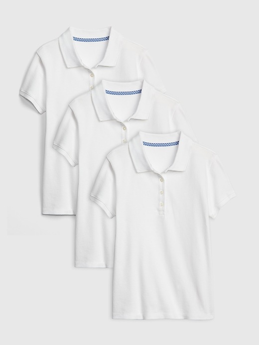 Image number 4 showing, Kids Uniform Stretch Short Sleeve Polo Shirt (3-Pack)