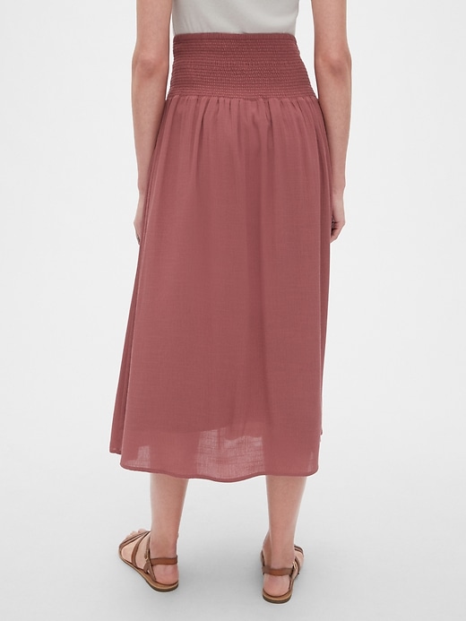 Image number 2 showing, Smocked Waist Midi Skirt