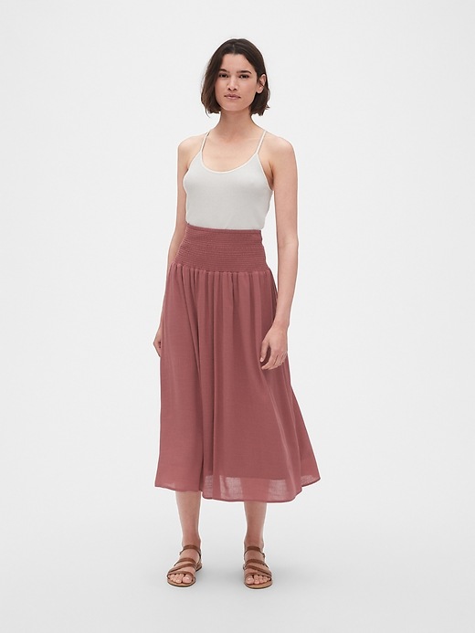 Image number 3 showing, Smocked Waist Midi Skirt