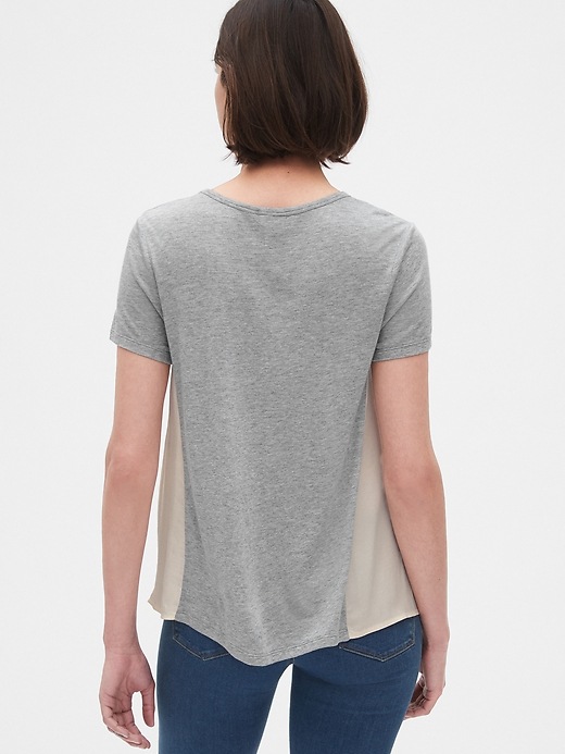 Image number 2 showing, Mix-Fabric Side-Panel T-Shirt