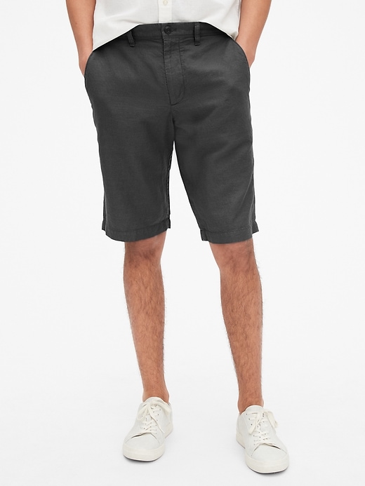 View large product image 1 of 1. 12" Chino Shorts in Linen-Cotton