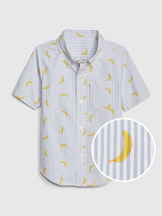 View large product image 1 of 3. Toddler Banana Stripe Short Sleeve Shirt