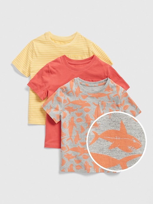 View large product image 1 of 1. Toddler Pocket Short Sleeve T-Shirt (3-Pack)