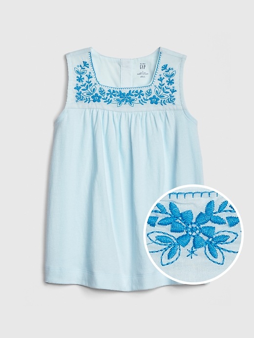 View large product image 1 of 1. Toddler Floral Embroidered Tank Top