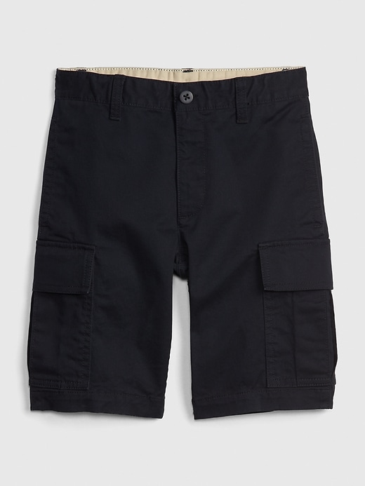 1 of 8 showing, with the color true navy of product Kids Uniform Cargo Shorts with Gap Shield