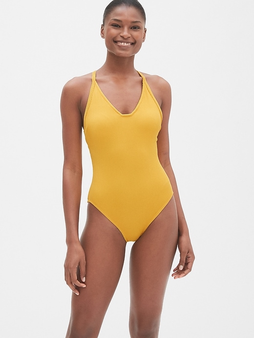 Image number 4 showing, Ribbed Racerback One-Piece Suit