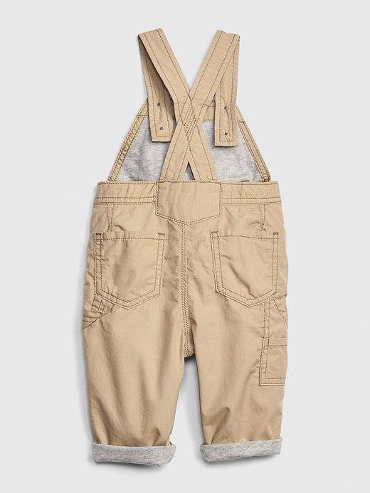 Baby JerseyLined Khaki Overalls Gap