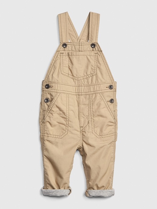 Baby JerseyLined Khaki Overalls Gap