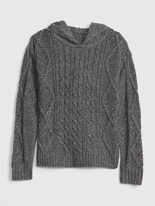 Image number 1 showing, Kids Cable-Knit Hoodie Sweater
