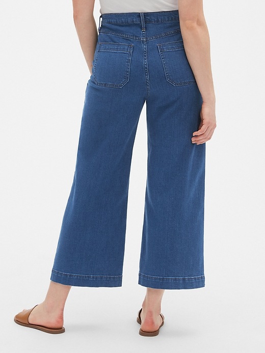 Image number 2 showing, High Rise Utility Wide-Leg Crop Jeans