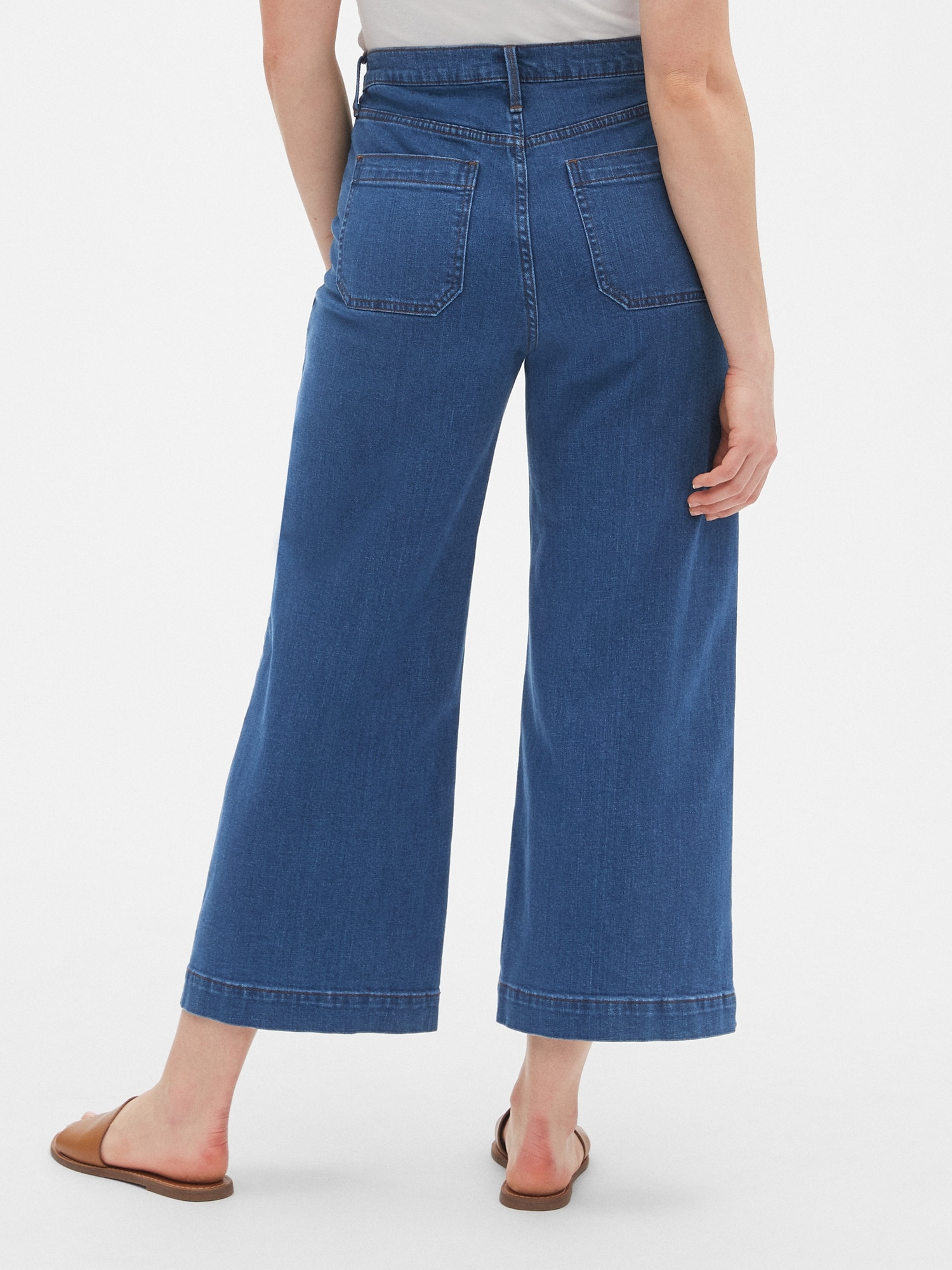 Gap high rise wide leg crop jeans deals